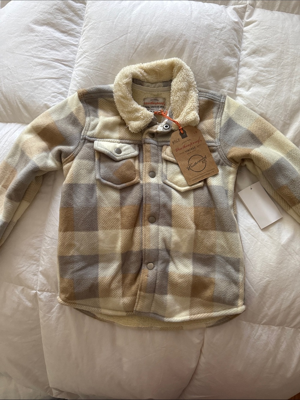 Original Weatherproof Vintage Sherpa Jacket - Cream & Orange Accent